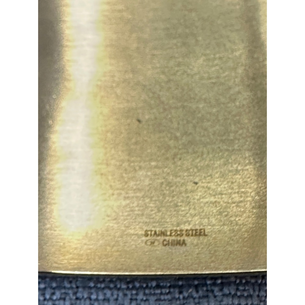 Beautiful Gold Brushed Stainless Steel Wide Cuff Textured Bracelet - Picture 3 of 6